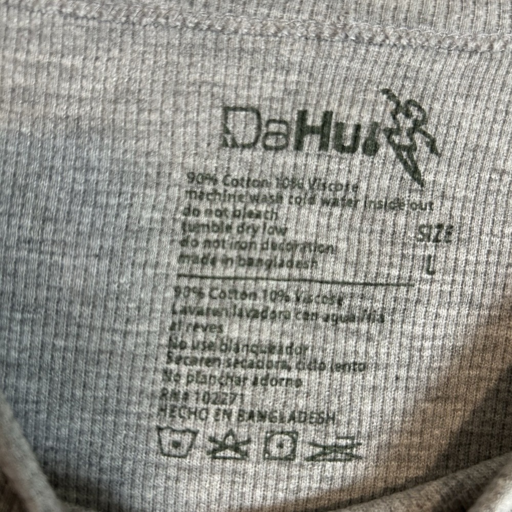 Da Hui T Shirt Long Sleeve  Mens L Gray Graphic T Shirt Aloha Spell Out Top EUC - Picture 3 of 8